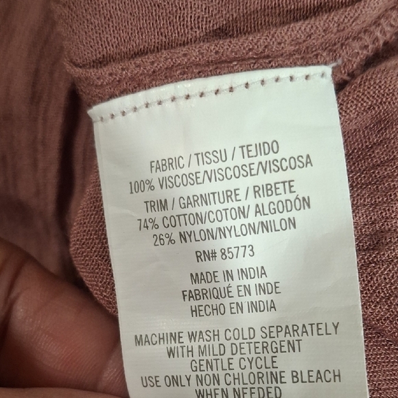 O'Neill Lace Accent Blouse - Dusty Rose Sze S - Picture 5 of 10